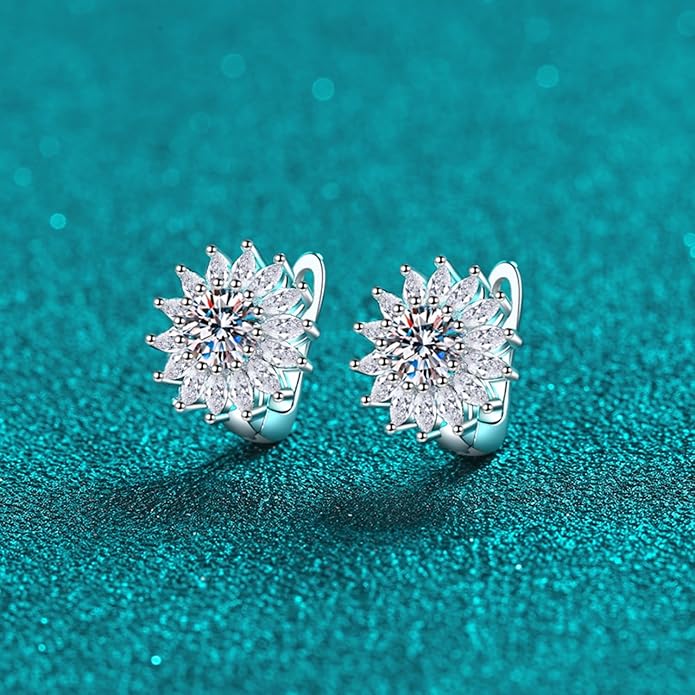 S925 Sterling Silver 0.5ct Diamond Huggies Earrings for Women,U-Shape D-Color VVS1,Perfect Minimalist Daily Jewelry