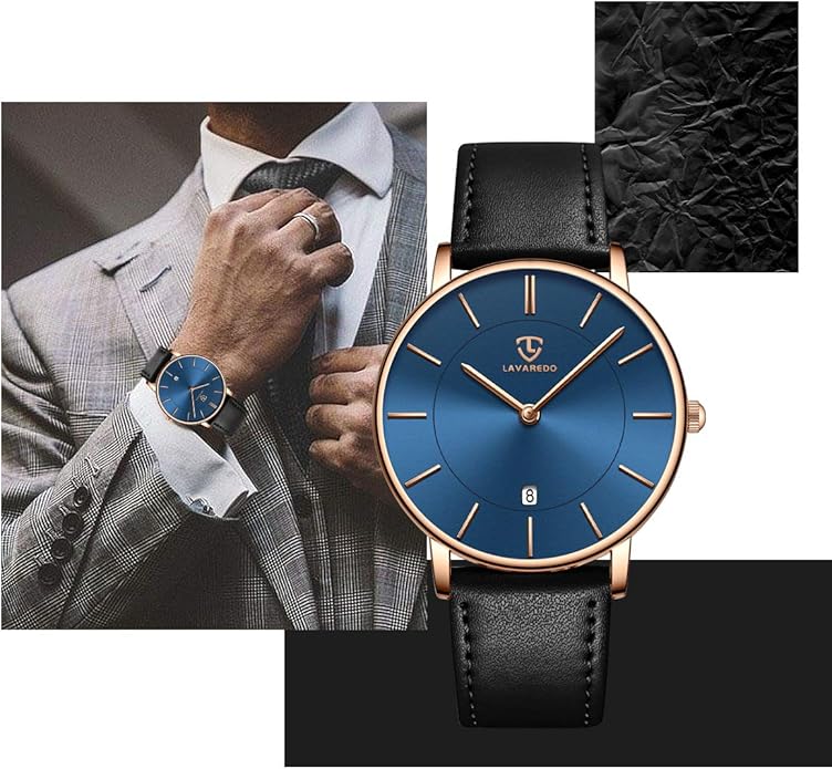 BEN NEVIS Watch, Mens Watch, Minimalist Fashion Simple Wrist Watch Analog Date with Leather Strap