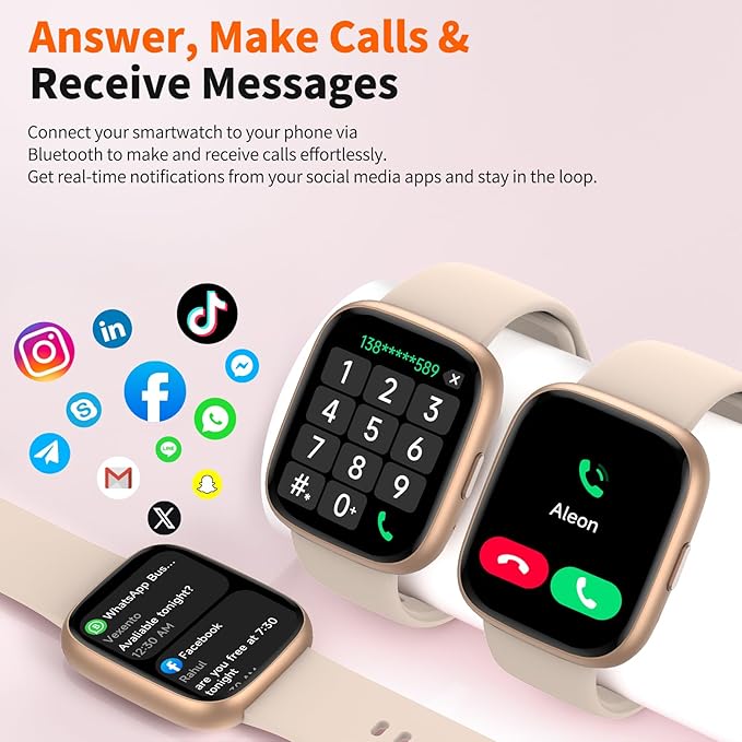 2025 Upgraded Smart Watch Alexa Built-in【1.83" HD Touchscreen】【BT5.3 Call, 100+ Sports Modes & IP68 Waterproof】 Fitness Tracker 24/7 Heart & Sleep Monitor for Android iOS Men Women