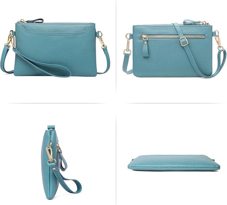 SENDEFN Leather Wristlet Clutch Small Women Crossbody Shoulder Bag Wallet Purses RIFD Card Slots