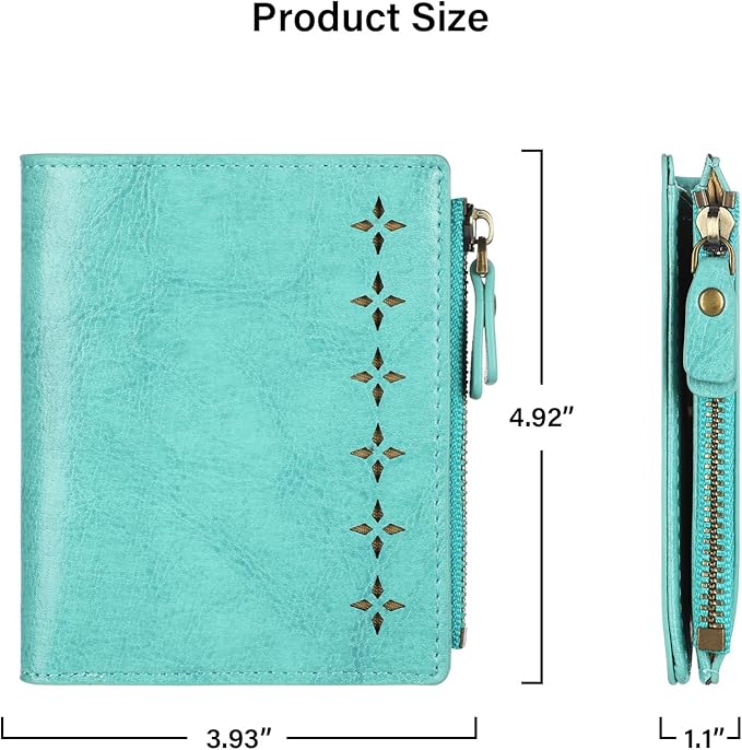 Lavemi Ultra Thin Small Compact Leather Womens Girls Wallets RFID Blocking Credit Card Holder for Women