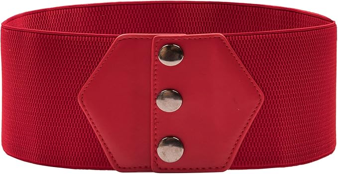 GRACE KARIN Women's Snap-Button Corset Belt Wide Elastic Belts for Dress Stretchy Waistband