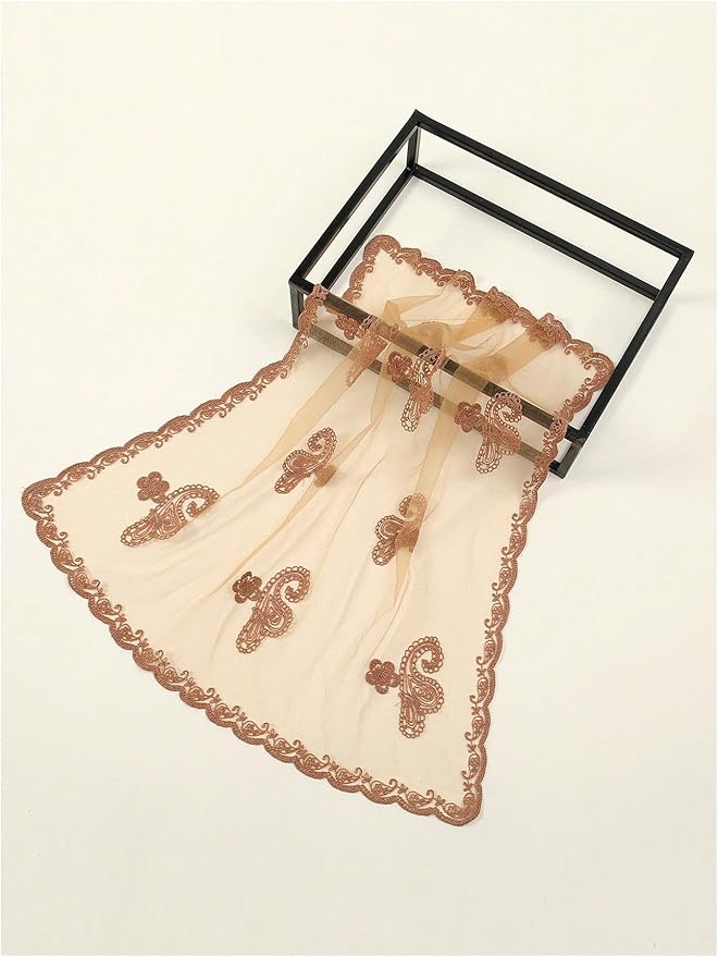 Floerns Women's Flower Embroidery Hair Scarf Headband Sheer Lace Hair Bandana