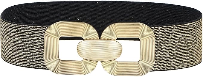 Glamorstar Women Wide Stretchy Belts Elastic Waist Belts for Dresses