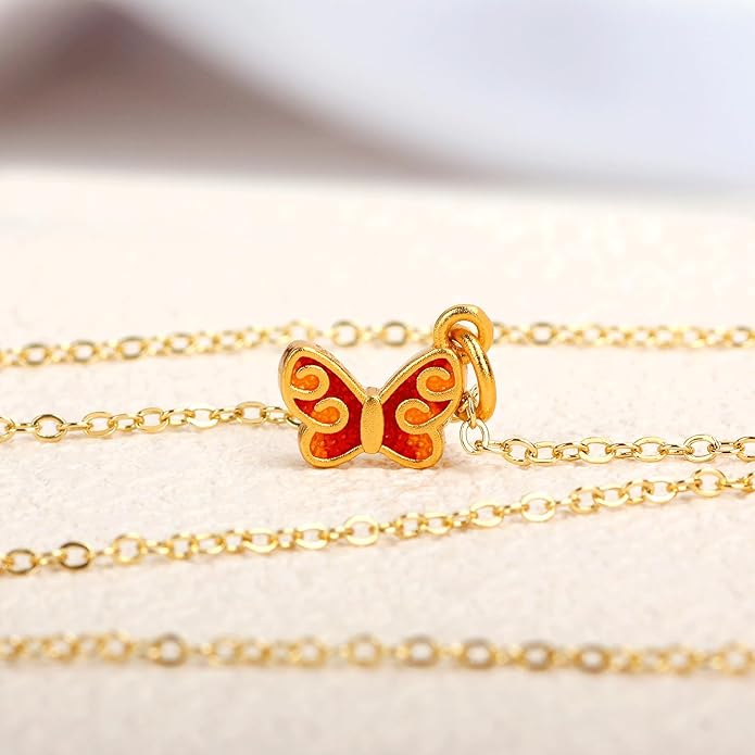 Dainty 18K Gold Plated Butterfly Necklaces Cute Gold Necklace for Women Simple Choker Jewelry for Women Trendy Jewelry Gifts