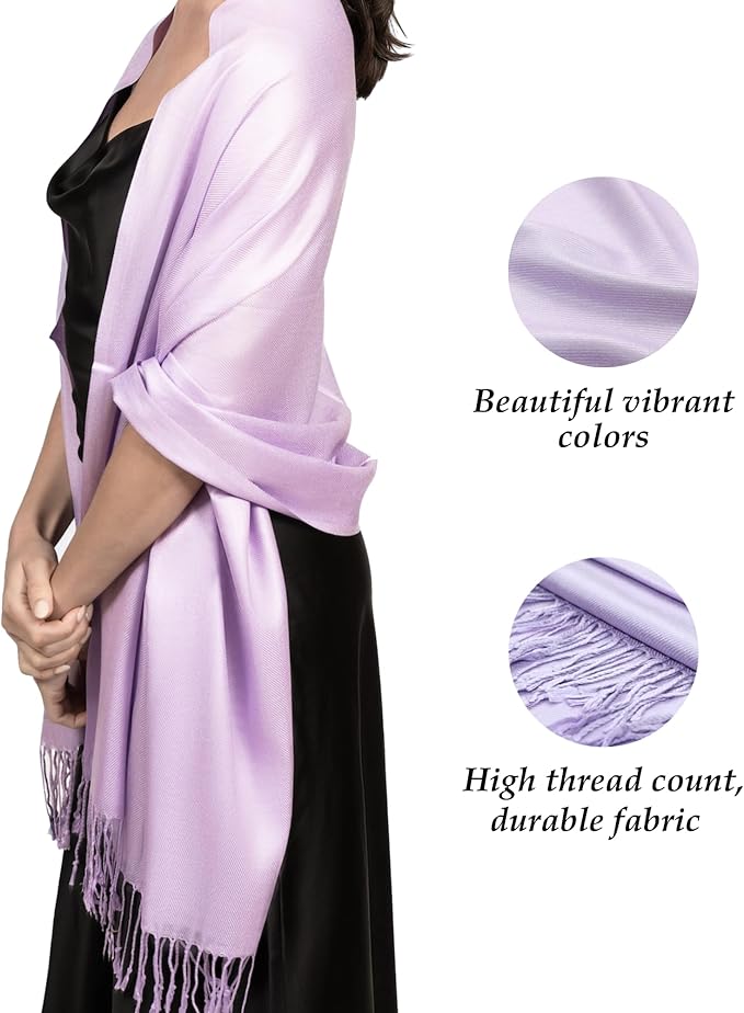 Achillea Soft Silky Pashmina Scarf for Women – Shawl Wrap for Evening Dresses, Bridesmaids, Weddings & Everyday Wear