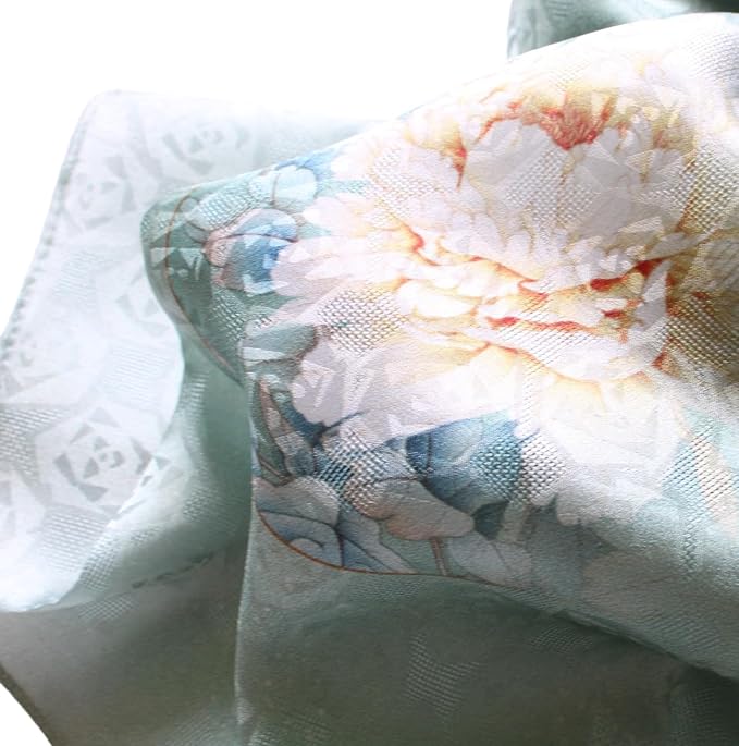100% Mulberry Silk Scarfs for Women Floral Print Satin Long Scarf for Headscarf Hair Wraps Shawl with Gift Packed
