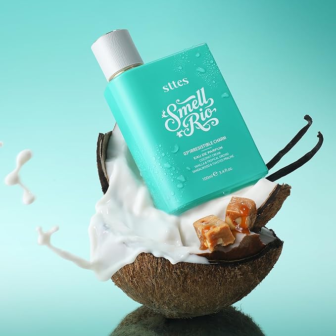 Sttes Perfume 03# (Irresistible Charm) –2 Packs Eau de Parfum 2 * 100ml (3.4 fl oz) – Coconut Cream, Vanilla, Toasted Praline