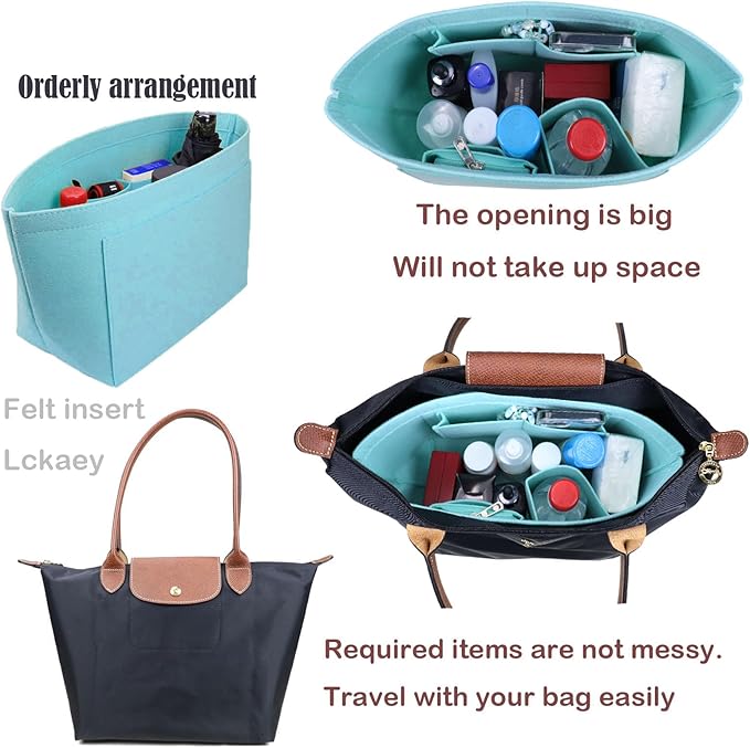 Lckaey bag Organizer Insert for longchamp le pliage organizer insert Handbags Organizer 1012hu blue-M
