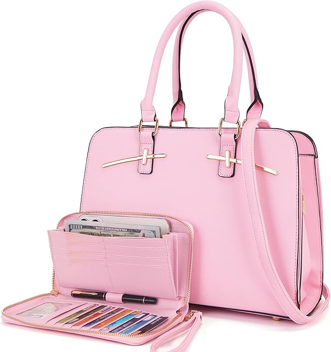 Purses for Women Handbag Wallet Tote Shoulder Hobo Bag Top Handle Satchel Purse Set 2pcs with 3 Compartments