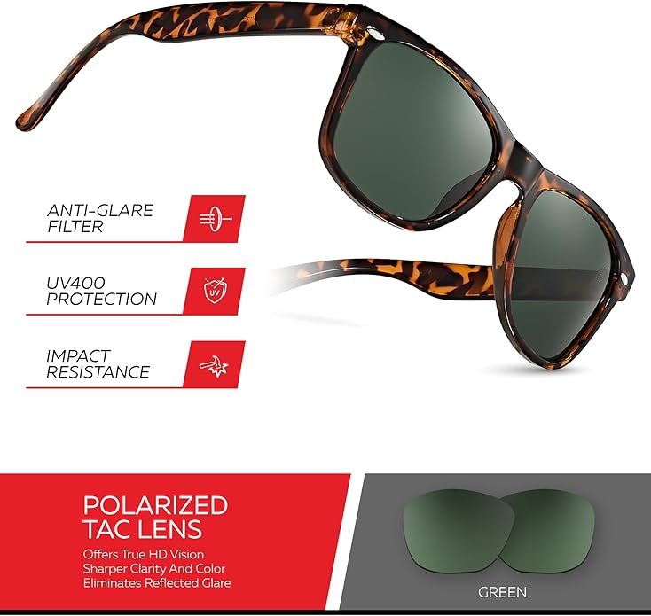 Retro Rewind Polarized Sunglasses for Men and Women - UV Protection Classic Sun Glasses