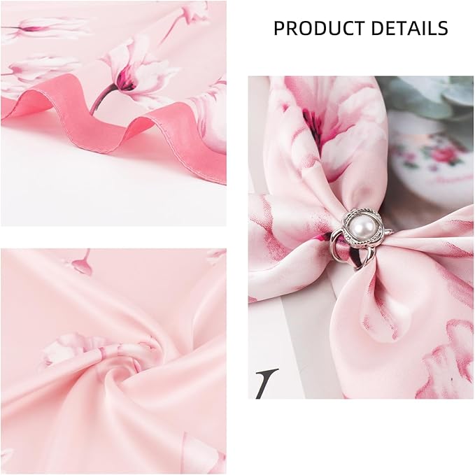 27.5 Inches Satin Bandanas Head Scarf for Women Silk Neck Scarves Accessories for Sleeping Handbags Scarf