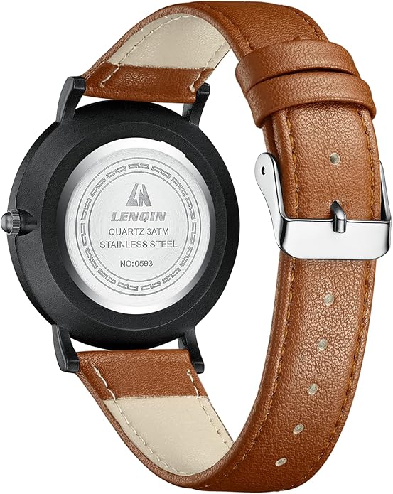 LN LENQIN Mens Watches Watches for Men Analog Quartz Watch 30M Waterproof Men's Wrist Watch Minimalist Fashion Business Mens Dress Designer Watch with Leather Band