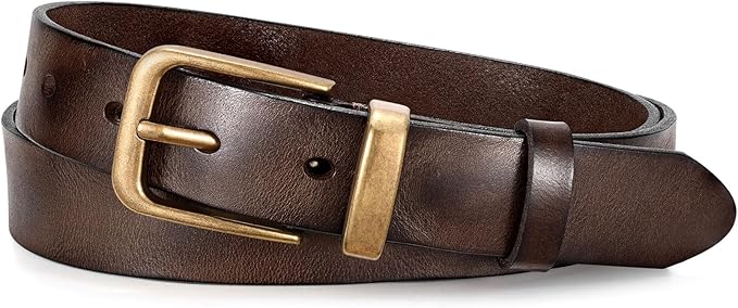 JASGOOD Women Belt Genuine leather Belt with Vintage Metal Buckle,Ladies Full Grain Leather Belt for Jeans Pants