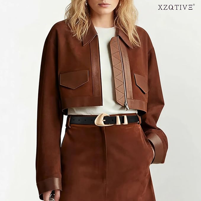 XZQTIVE Women's Leather Belts for Jeans Dress Pants Black Brown Belts for Women Ladies Waist Belts with Gold Buckle