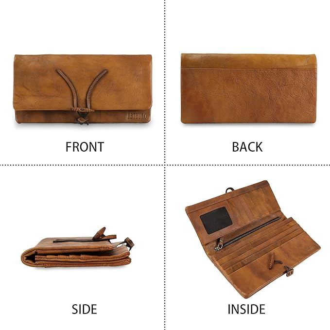 Wallets for Women Large Capacity Leather Clutch Wallet Card Organizer Women's Purse