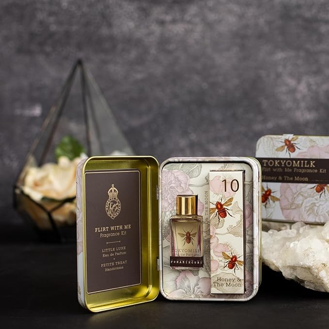 TOKYOMILK Honey In The Moon Flirt With Me Kit, Little Luxe Parfum & Petite Treat Handcreme, Subtly Sweet Honey, Sugared Violet, Jasmine, Sandalwood, Luxury Gift Set, Travel Hand Lotion and Perfume