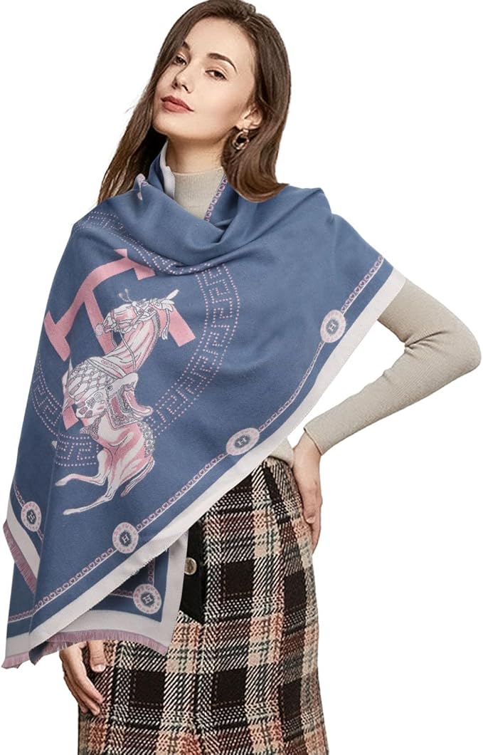 EXTREE Scarfs for Women Pashmina Silky Shawl Wrap for Evening Dressing Blanket Open Front Poncho Cape