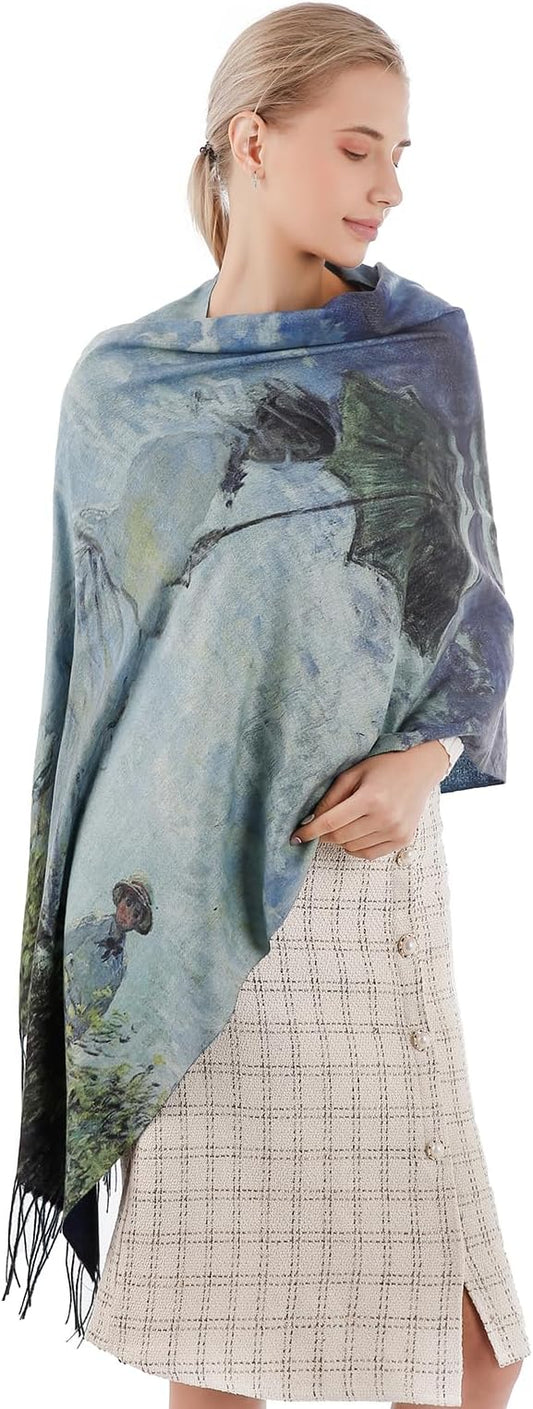 Scarf Shawl Wraps for Women Pashmina Soft Cashmere Scarf Printed Large Blanket Scarf Warm for Fall Winter