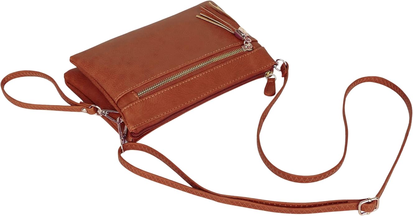 Solene Women's Lightweight Multi Compartment Wristlet Clutch Wallet Crossbody Bag