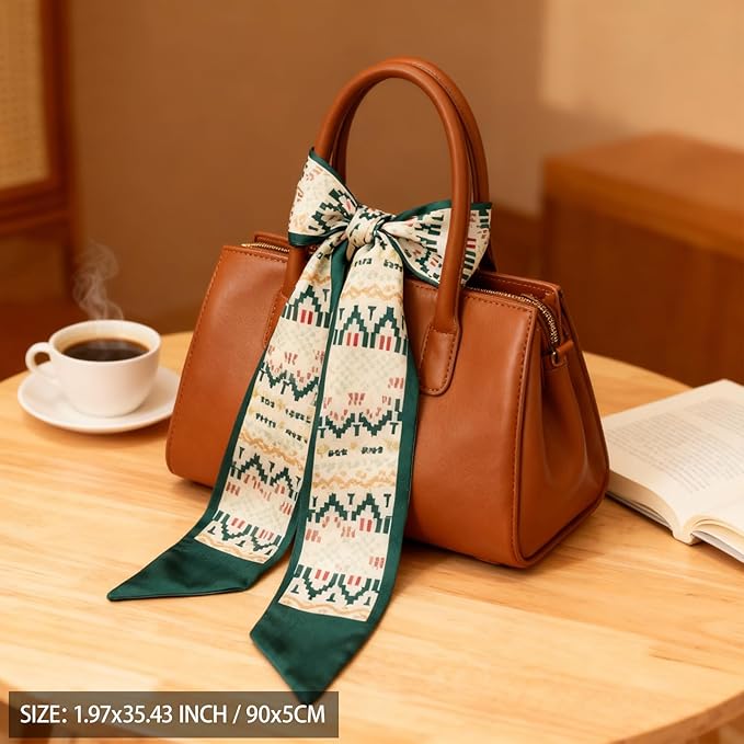 Purse Scarf for Women, Multifunctional Skinny Scarf for Bags Hair Neck Fashion Accessories
