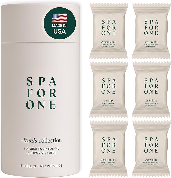 Shower Steamers Aromatherapy 6 Pack - Made in USA with Natural Essential Oils for Galentines and Valentines Day, Birthday Gifts for Women and Men - Self Care Variety Pack