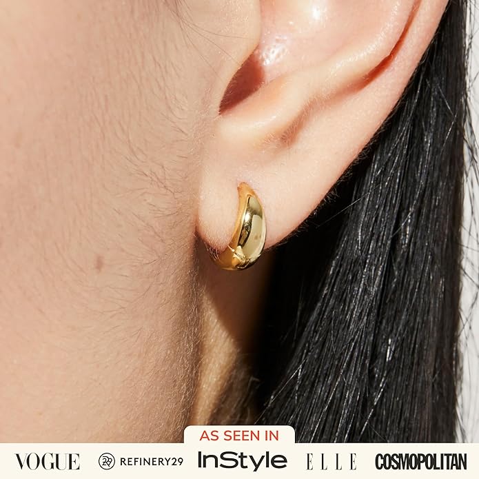 Ana Luisa Hoop Earrings for Women - 14K Gold Plated & Silver Rhodium Plated Assorted Earring Styles - Dainty, Small Gold Hoop Earrings - Hypoallergenic Tarnish-Free Jewelry - Gifts for Women