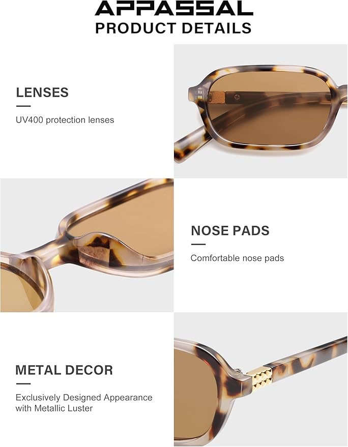 Retro Rectangular Sunglasses for Women Vintage Fashion Trendy Funny Small 90s Square Sunnies 2025 AP3698