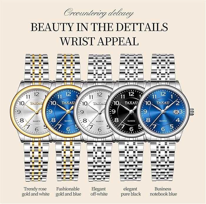 Gold Silver Two Tone Women Stainless Steel Watch Small Wrist ElegantDress Watch for Women Fashion Luxury Waterproof Day Date Analog Quartz Ladies Watches