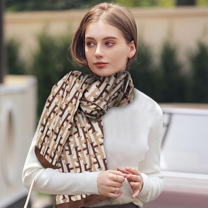 EXTREE Scarfs for Women Pashmina Silky Shawl Wrap for Evening Dressing Blanket Open Front Poncho Cape