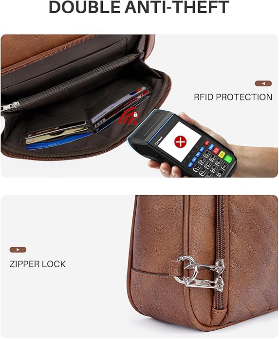 CHOLISS Crossbody Purse for Women, Anti Theft Vegan Leather Crossbody Wallet Bag Medium Travel Shoulder Handbags