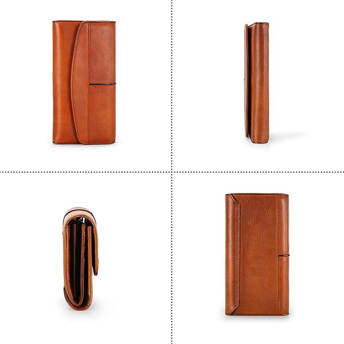 Wallets for Women Large Capacity Leather Clutch Wallet Card Organizer Women's Purse