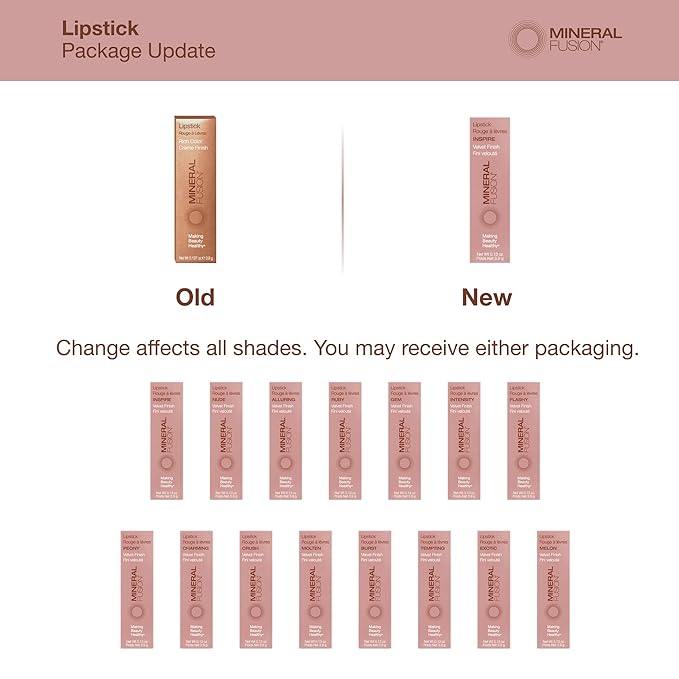 Mineral Fusion Lipstick, Peony, .14 Ounce