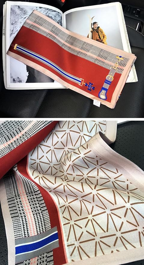 100% Mulberry Silk Ribbon Scarf for Hair Beach Head Wraps for Women Handbag accessories Necktie