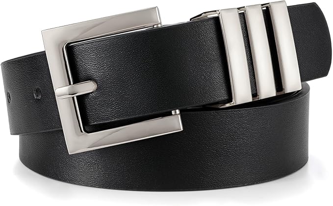 XZQTIVE Plus Size Women's Leather Belts for Jeans Pants Dress Fashion Ladies Waist Belt with Square Gold Buckle