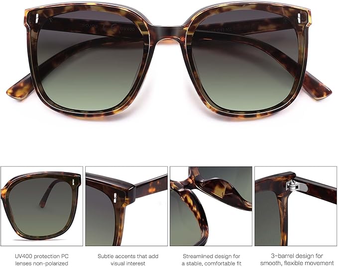 SOJOS Sunglasses for Women Men Vintage Style Shades SJ2157