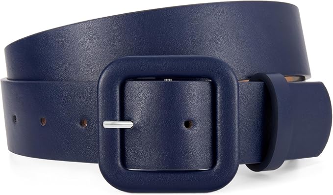 WHIPPY Women Leather Belt Candy Color Fashion Square Buckle Belt Ladies Belt for Jeans Pants Dresses
