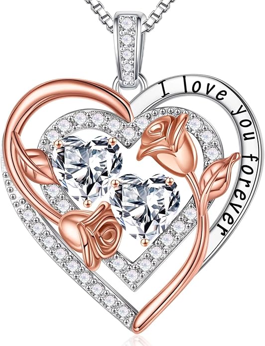 Iefil Mothers Day Gifts for Wife - Sterling Silver Birthstone Necklace Birthday Gifts for Her Wife