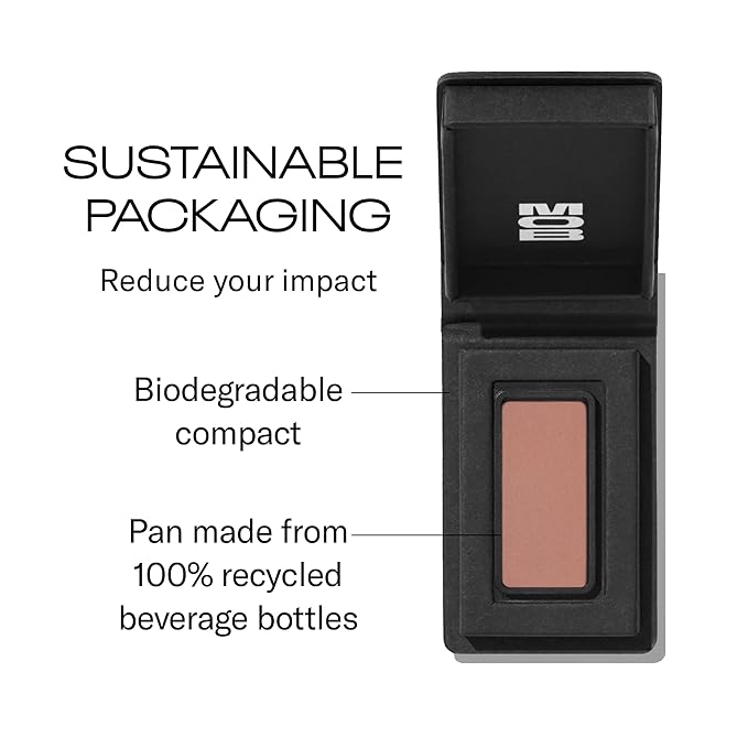 MOB Beauty Eyeshadow M1 Matte Dusty Rose – Cool-Toned Soft Pink Shade for Crease or All Over Wash, Talc-Free Vegan Cruelty-Free Skincare Infused Long Wear Sustainable Refillable Compact