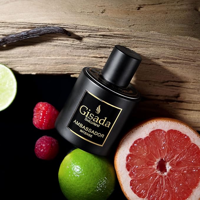 Gisada Ambassador Intense Cologne for Men - Perfume for Men with Strong, Masculine Scent & Classic Fragrance - Lasting Scent with Warm, Citrusy, Spicy, Oriental Notes - Made in Switzerland, 3.3 fl.oz.