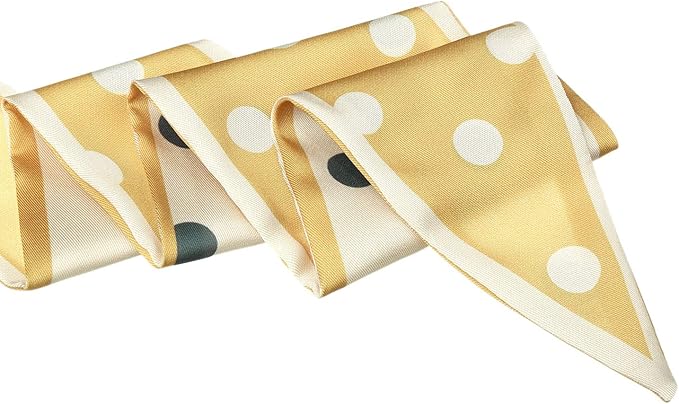 Allegra K Chic Polka Dots Women Neckerchief Skinny Scarves Hair Band Ribbon for Bag Accessory
