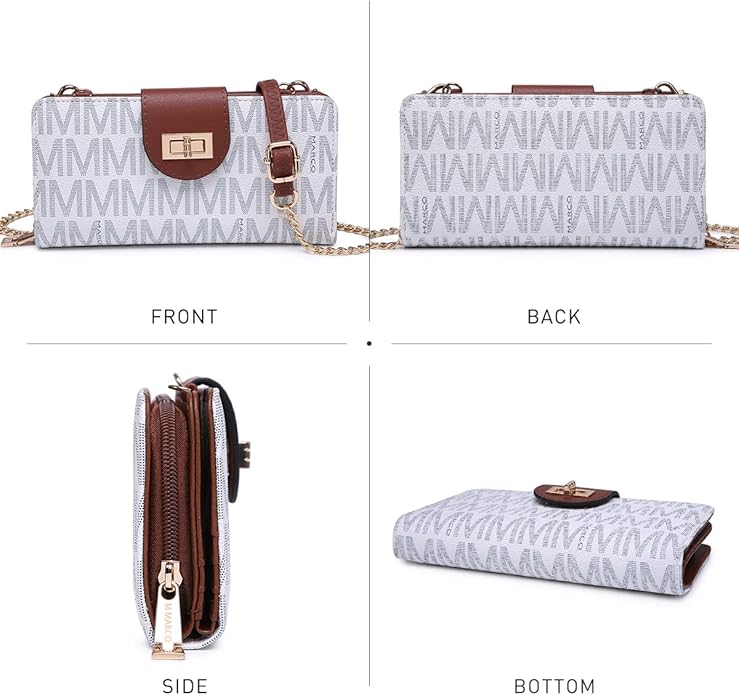MKP COLLECTION Women Small Crossbody Shoulder Bag Zip Wallet Purse Handbags Clutch Credit Card Holder with Chain Strap