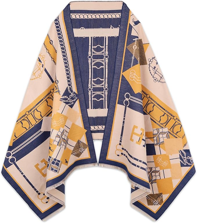 EXTREE Scarfs for Women Pashmina Silky Shawl Wrap for Evening Dressing Blanket Open Front Poncho Cape