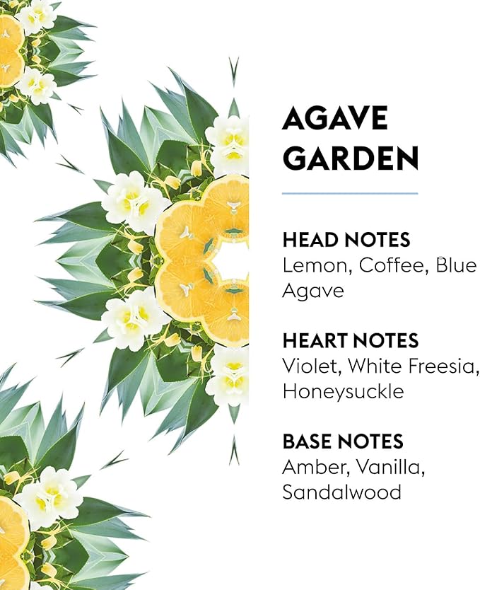 MAISON BERGER Agaves Garden Lampe Berger Refill, 500 ml (16.9 fl oz), 2-in-1 Catalytic System, Neutralizes Odors and Diffuses Fragrance, Lemon, Coffee, Blue Agave, Made in France
