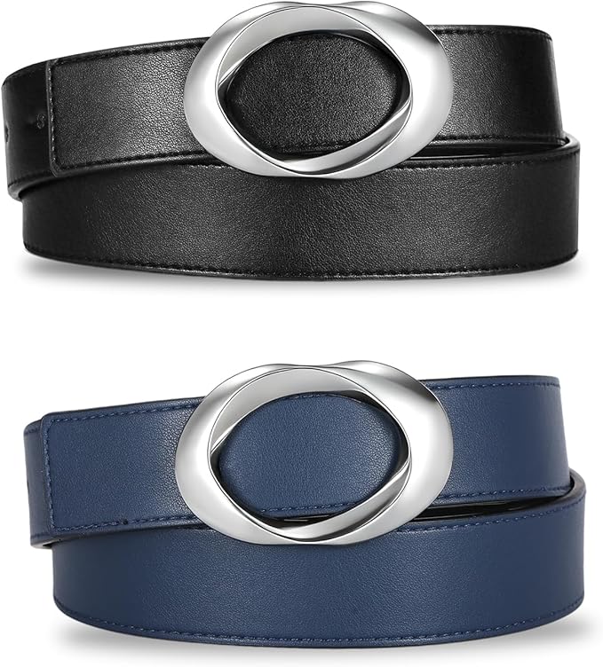 Women's Belt Fashion Buckle Premium Synthetic Leather Ladie Belts for Jeans Minimalist Design Gifts for Women