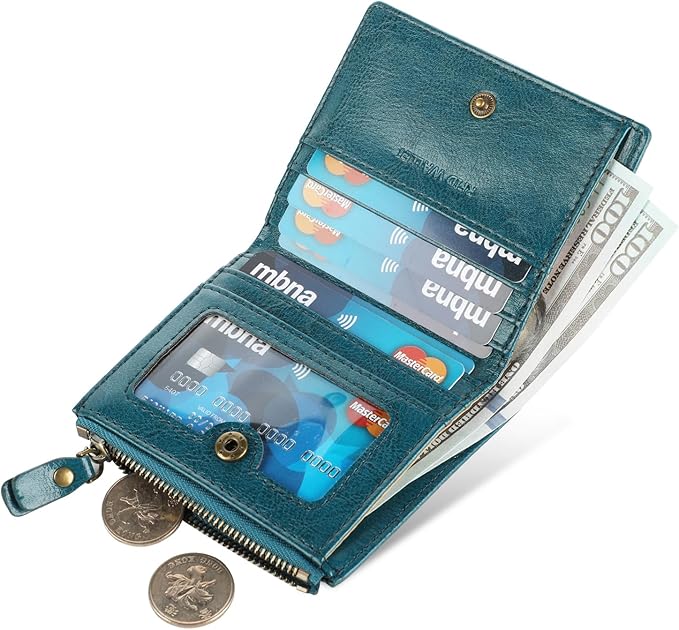 Lavemi Ultra Thin Small Compact Leather Womens Girls Wallets RFID Blocking Credit Card Holder for Women