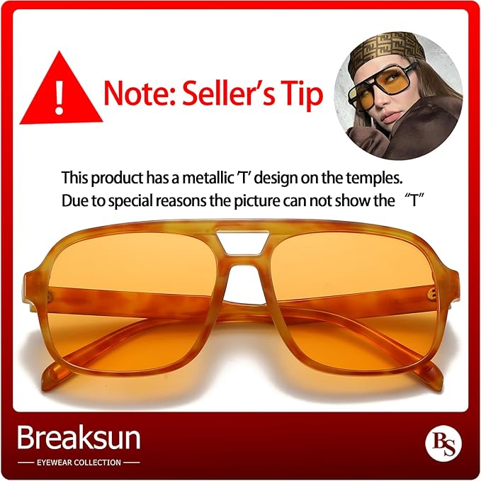 Retro Aviator Sunglasses for Women Men Trendy Classic 70s Square Aviator Sun Glasses Vintage Shades
