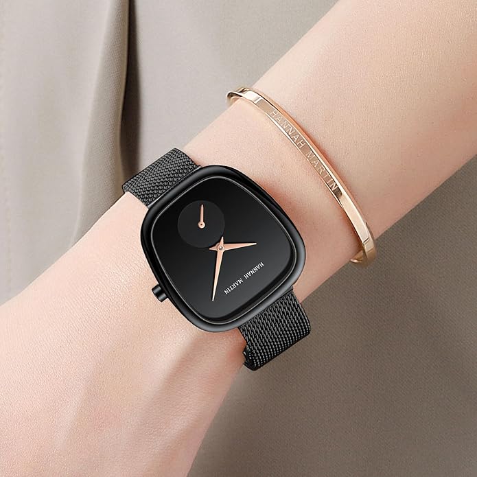 HANNAH MARTIN Watches for Women Waterproof Ladies Analog Quartz Wrist Watches Stainless Steel Band Fashion Dainty Female Watch Luxury Bracelet Diamond