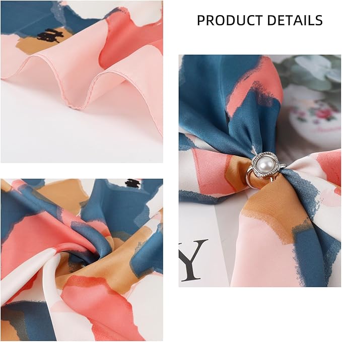 27.5 Inches Satin Bandanas Head Scarf for Women Silk Neck Scarves Accessories for Sleeping Handbags Scarf