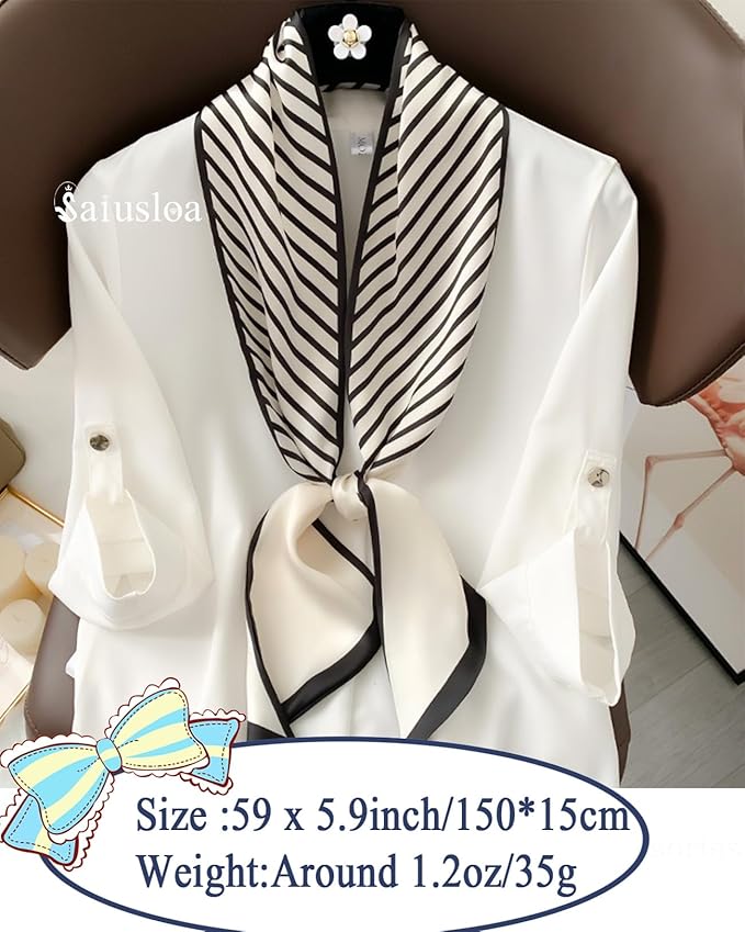 Purse Scarf For Handbags Head Scarves For Women's Hair Bags Scarfs Long Skinny Scarves Fashion Silky